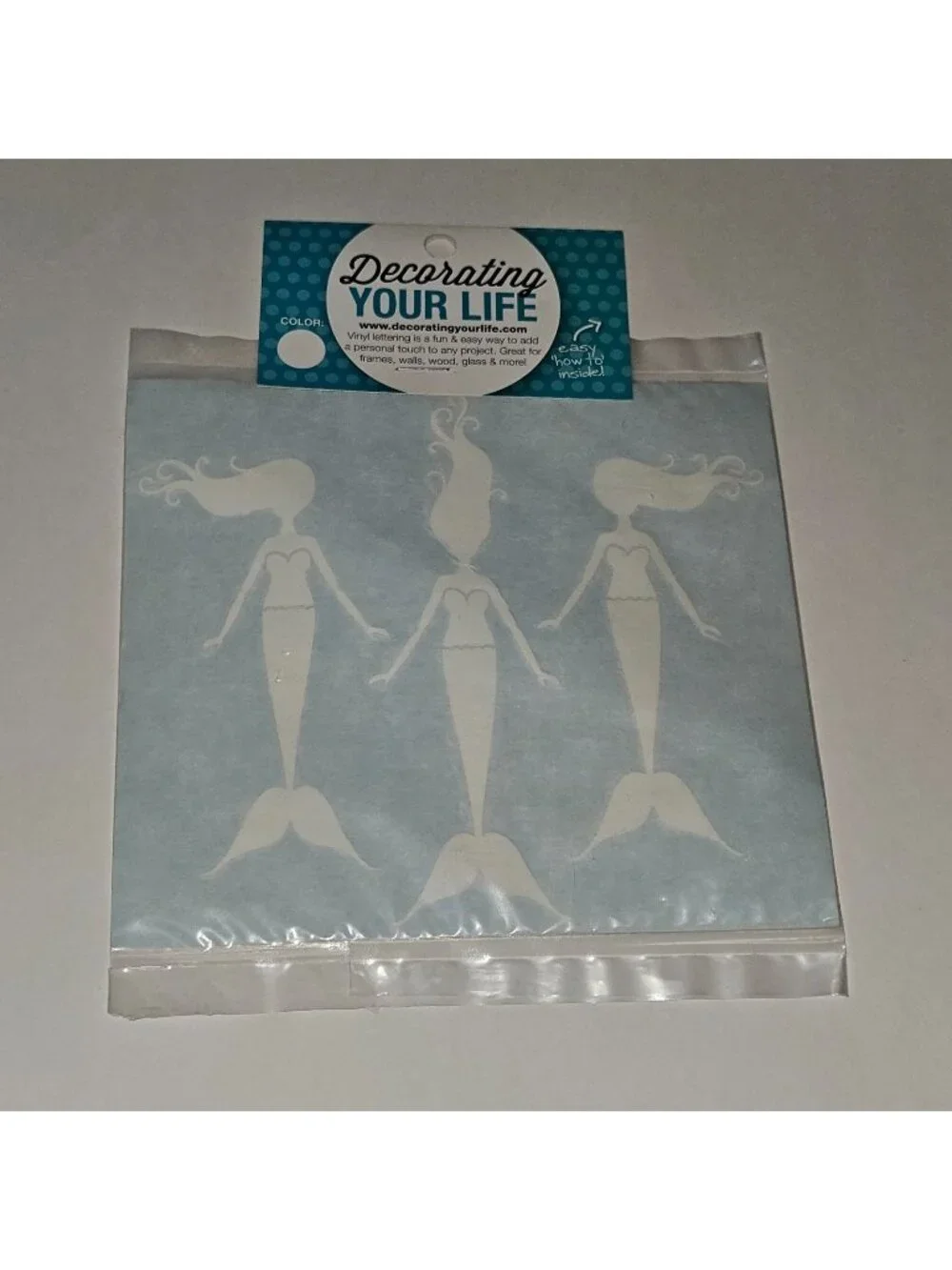 NEW Decorating Your Life Vinyl Decor 3 White Mermaids